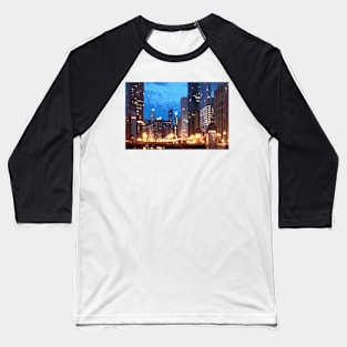 Lasalle Street Bridge at Night Baseball T-Shirt